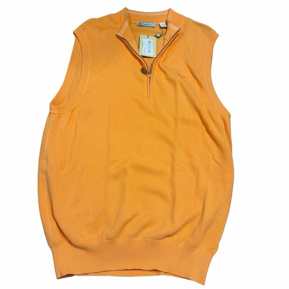 NWT Donald Ross 1/4 Zip Vest Size L Champions Retreat Augusta Peach Preppy